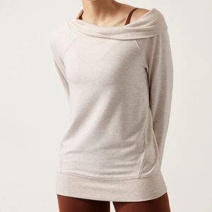 Athleta Studio Barre Sweatshirt - Toasted Brown Heather - XS
